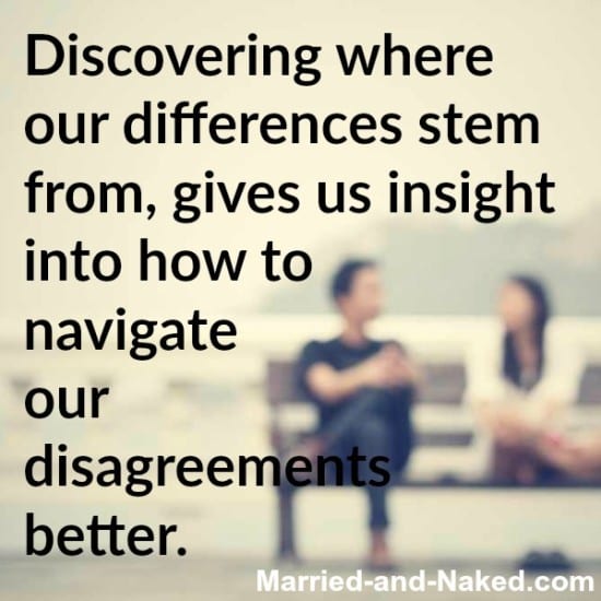 discovering where our differences stem from - marriage quote
